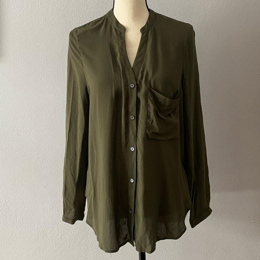 NWT $195 Olive green Haute Hippie Blouse